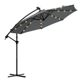 Sekey 300 cm cantilever parasol with LED solar lighting, sun protection UV50+